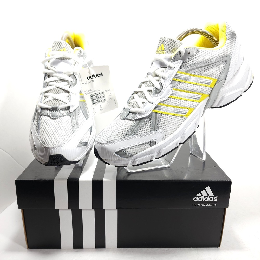 Adidas Women's Watkins Running Shoes White/Gray/Yellow 377955 Size 9.5 New